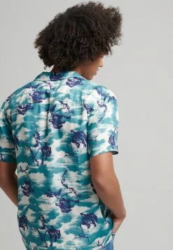 Superdry REVERE SHORT SLEEVE - Shirt - Navy Clouds -Superdry Shop ff1970e48c4142c0b4d26245f57978de
