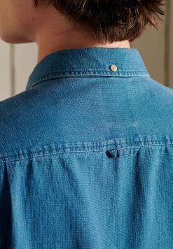 Superdry WORKWEAR - Shirt - Textured Indigo Dobby -Superdry Shop ff359ac6cdc3465fb155eeabca25e6db
