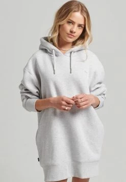 Superdry EMBROIDERED LOGO - Day Dress - Glacier Grey Marl