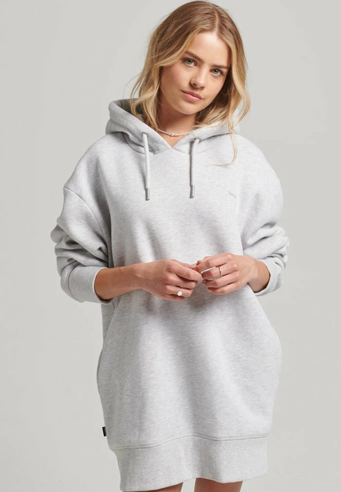 Superdry EMBROIDERED LOGO - Day Dress - Glacier Grey Marl 1 Superdry EMBROIDERED LOGO - Day Dress - Glacier Grey Marl