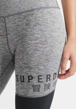 Superdry TRAINING GRAPHIC - Leggings - Trousers - Grey Marl Black -Superdry Shop ff42f4c21f004bcb8b0d9dcdb9998187
