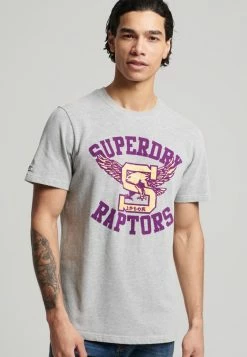 Superdry VINTAGE REWORK CLASSIC - Print T-shirt - Grey Marl