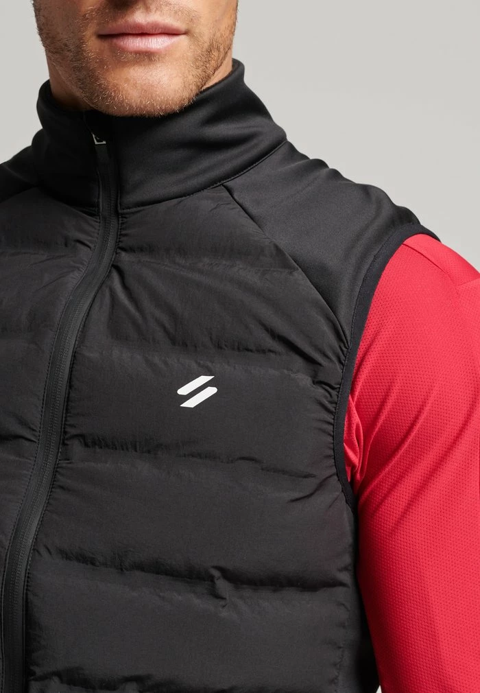 Superdry HYBRID - Waistcoat - Black 4 Superdry HYBRID - Waistcoat - Black - Image 4