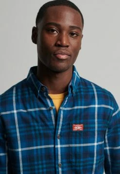 Superdry HERITAGE LUMBERJACK - Shirt - Albion Check Blue